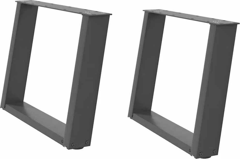 Gambe per Tavolino da Caffè a Forma di U 2 pz Antracite 60x(42-43) cm Acciaio