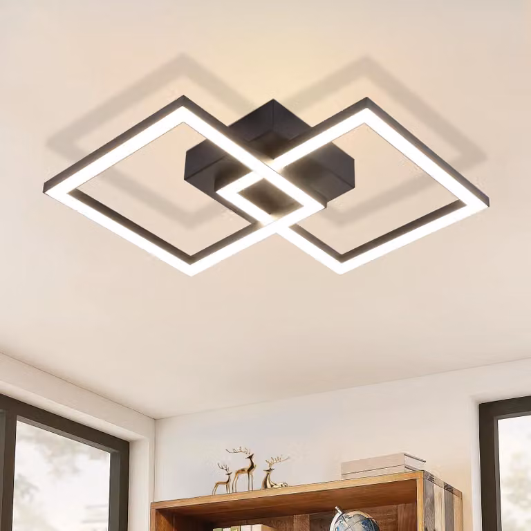 Lampada a soffitto a LED per cucina, 24W, 4000K, colore nero