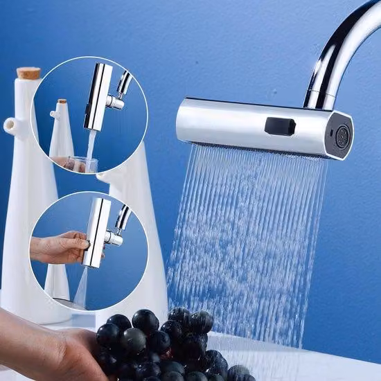 Prolunga per rubinetto da cucina a 360° con filettatura interna da 55/64'' (22 mm), aeratore girevole a 3 posizioni, tubo di erogazione per rubinetto da cucina, ricambio per rubinetto