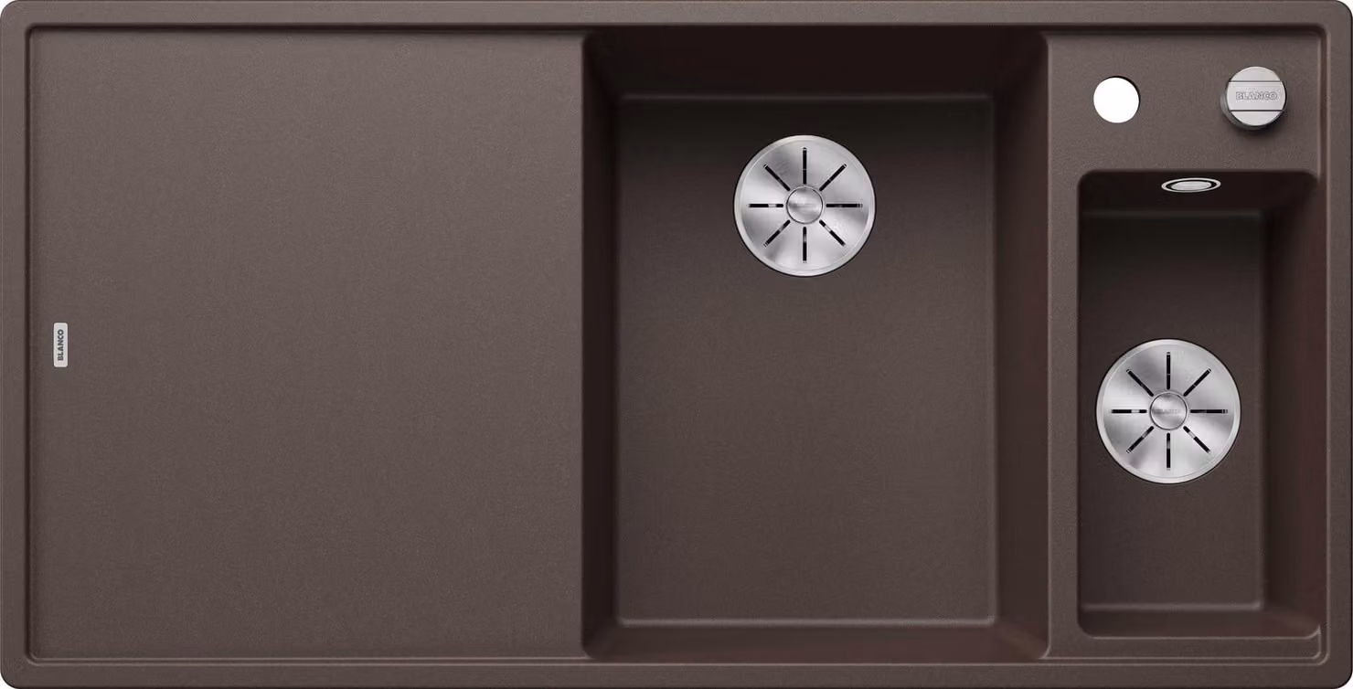 BLANCO AXIA III 6 S, SILGRANIT® PuraDur®, caffetteria, lavabo a destra, con scarico a distanza, incluso tagliere in vetro
