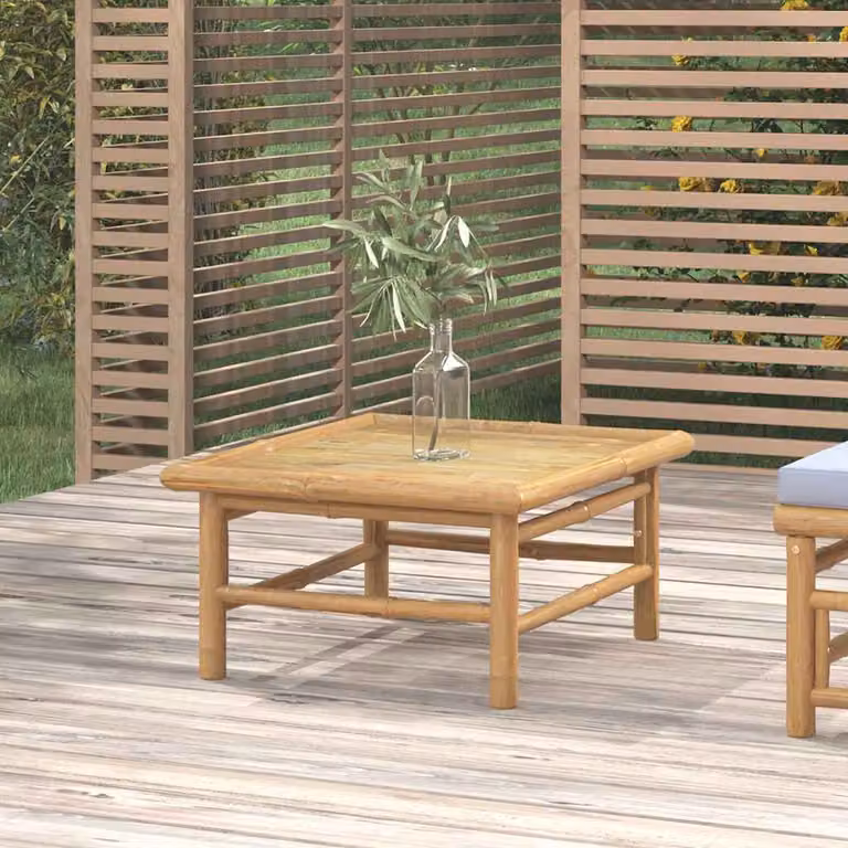 vidaXL Tavolo da giardino in bambù marrone stile rustico L: 65 cm, P: 55 cm, H: 30 cm