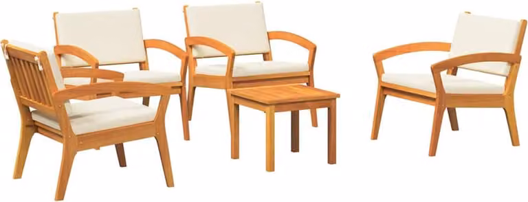 Set bistrot con cuscino 5 pcs Marrone Poliestere