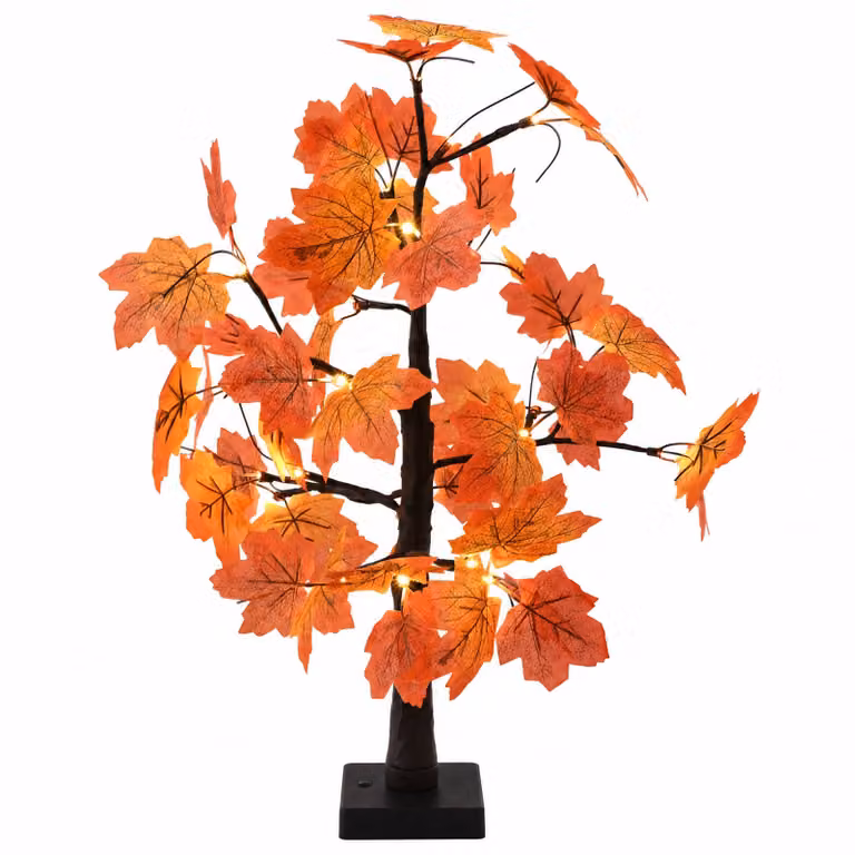 vidaXL Albero di Natale in acero con LED 2 pz Marrone 58 cm Plastica