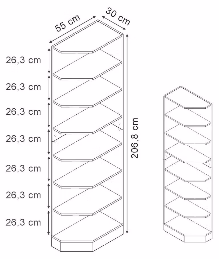 Scaffale da cucina Vicco R-Line Rovere dorato/Rovere dorato 30 cm con 7 scomparti, Model 60556