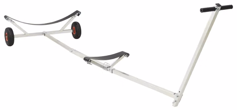 vidaXL Rimorchio per barche regolabile con pneumatici ad aria, portata 200 kg, colore argento