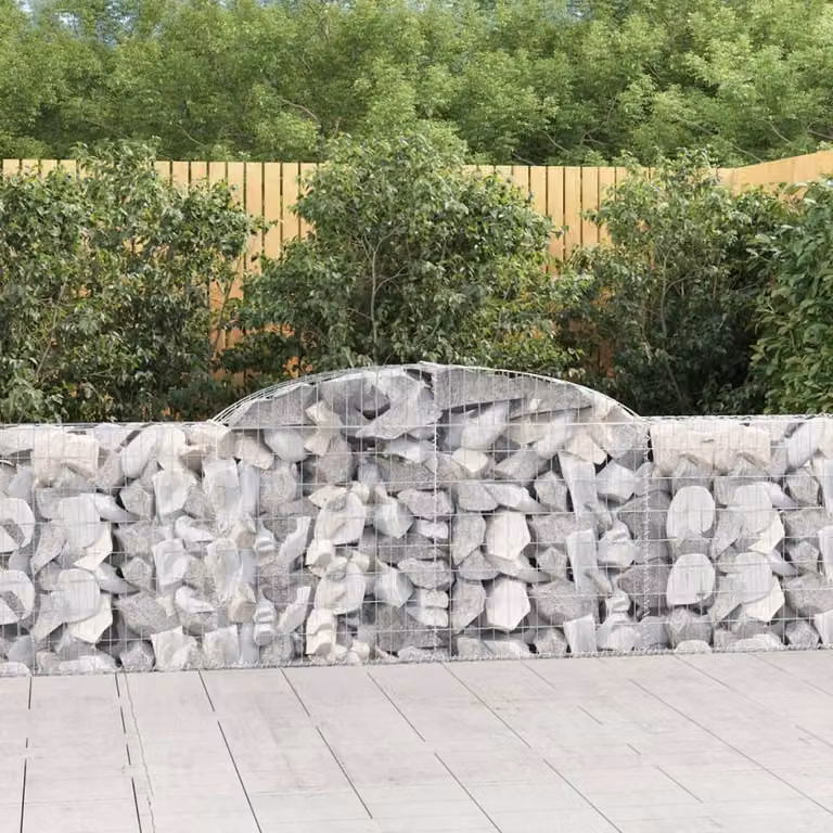Cesto Gabbione ad Arco vidaXL in Acciaio Zincato Grigio L: 300 cm, P: 30 cm, H: 80/100 cm