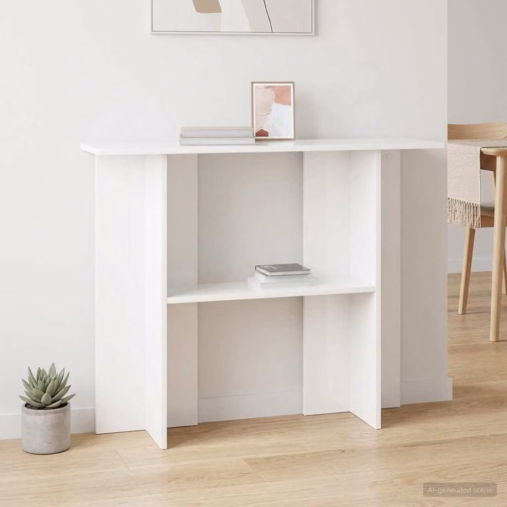 vidaXL Tavolo consolle moderno in legno ingegnerizzato bianco L 100 x P 30 x H 75 cm