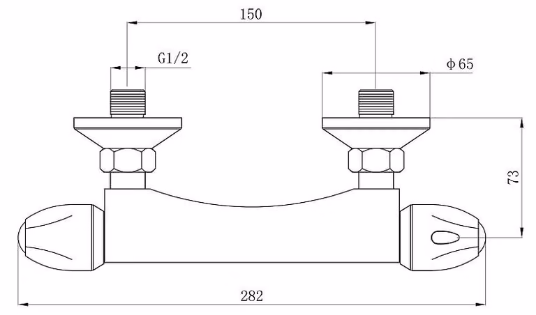 Vittoria (72023) baterie termostatická sprchová univerzální 150mm keramický ventil chrom