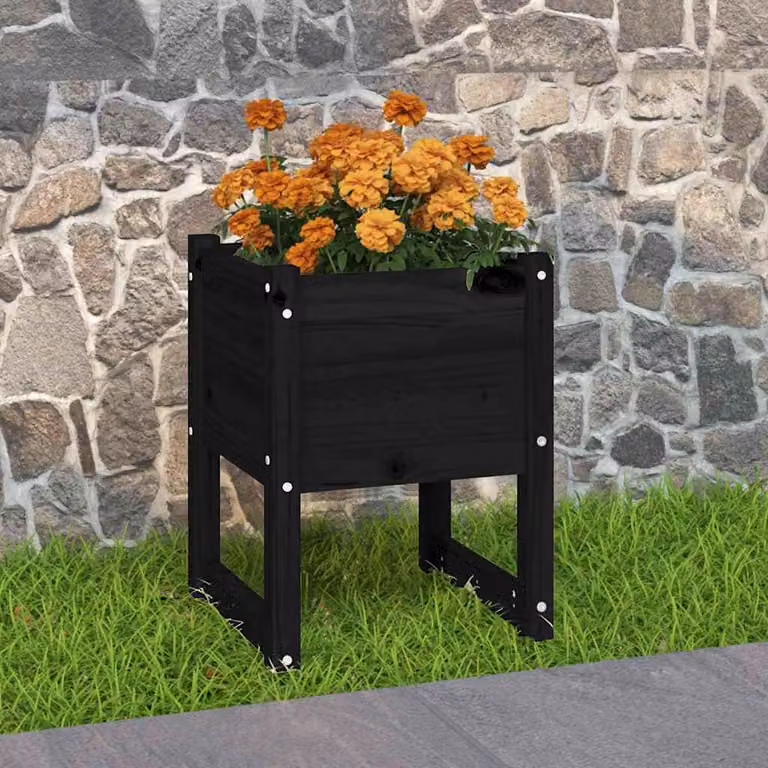 Fioriera vidaXL in legno di pino, Bianca o Nera, L/P/H: 40 x 40 x 52,5 cm