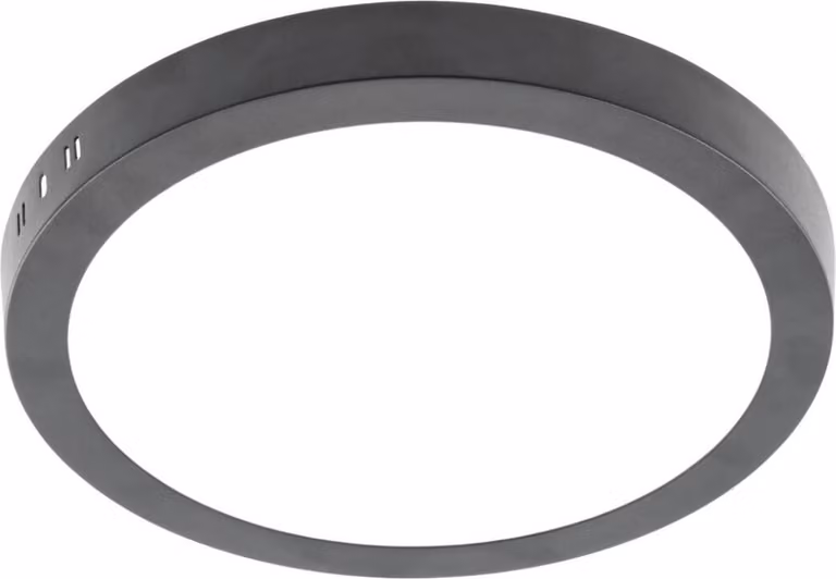 Lampada da soffitto a LED da 24 W a montaggio superficiale Pannelli da soffitto Lampada da soffitto nera rotonda | Ø 303 mm | Bianco neutro | 2000 lumen