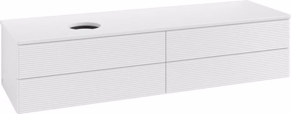 V&B Mobiletto con struttura frontale - illuminazione Antao 160x50cm, WBP colore Lac, laccato bianco