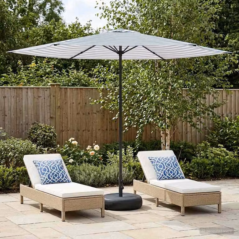 Maison Exclusive - Ombrellone da giardino con base, forma rettangolare, 3 x 3 metri, in poliestere
