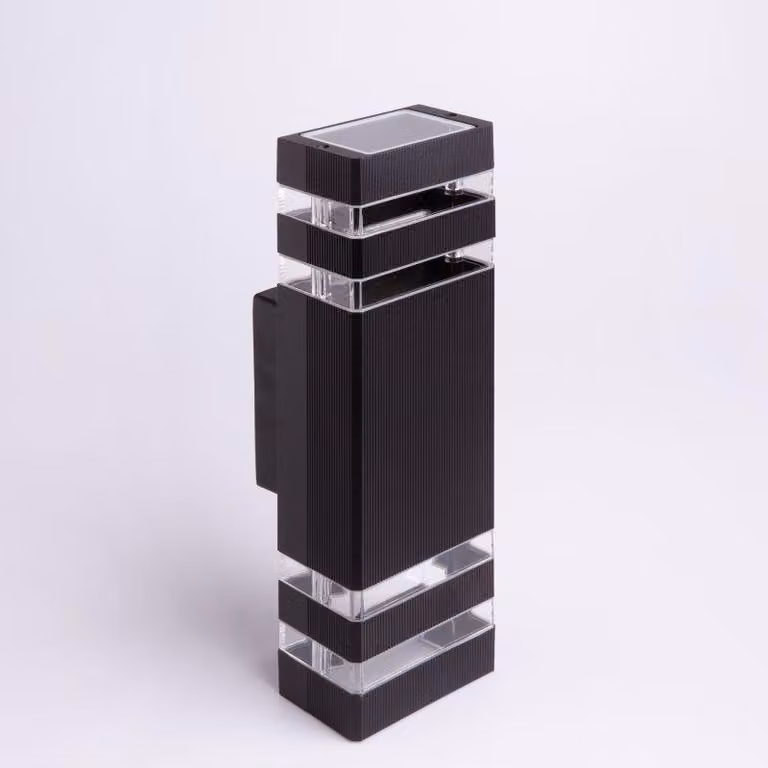 Applique da esterno Applique nero-trasparente 2xGU10x35W in alluminio, dimensioni: 31x10x6,5 cm, IP54, Ecolight