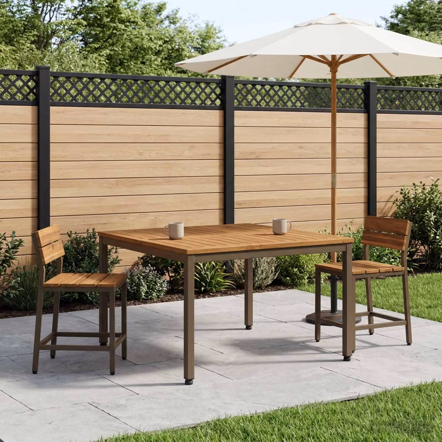 Tavolino da salotto vidaXL in legno di acacia marrone stile rustico L: 98 cm, P: 100,5 cm, H: 45 cm
