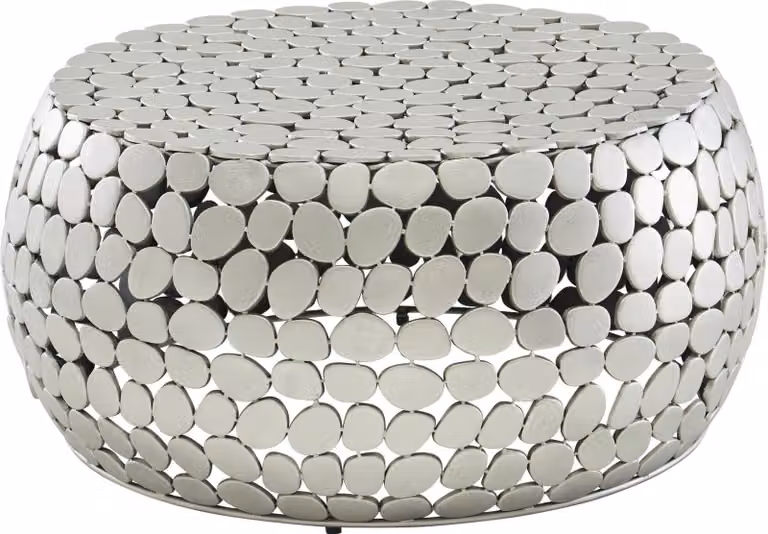 Tavolino in metallo argento 66x66x32 cm tavolino in alluminio | Wohnling