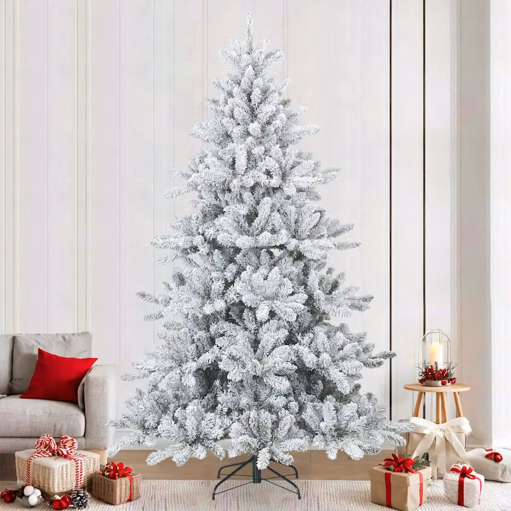 Albero di Natale artificiale snodato vidaXL bianco con effetto neve, Altezza: 150 cm