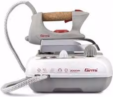 Ferro da stiro con caldaia Girmi ST03 White e Grey, potenza 2000 W, pressione 3 bar e vapore continuo 45 g/min con piastra in alluminio, L/P/H: 29 x 28 x 24 cm