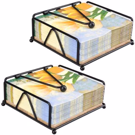 Azomor: elegante set di portatovaglioli con base in legno, perfetto per ogni occasione
