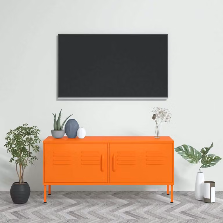 Mobile TV vidaXL in metallo arancione L 105 cm x P 35 cm x H 50 cm