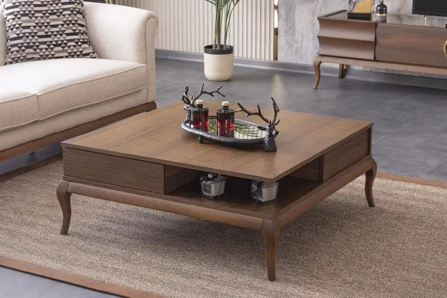 Couchtisch Quadratisch Holztisch Sofatisch Beistelltisch Mit Stauraum