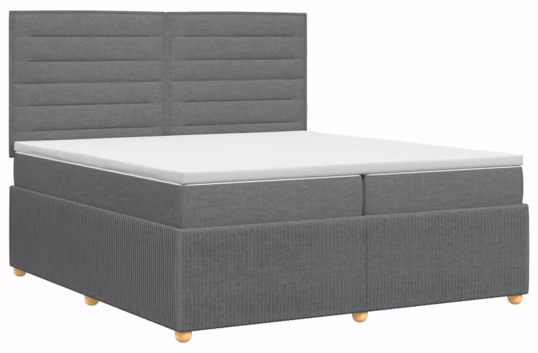 Letto a molle con materasso grigio scuro 200 x 200 cm in tessuto