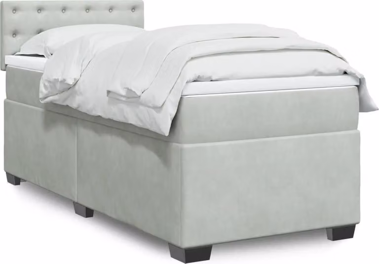 Maison Exclusive - Giroletto a Molle con Materasso Grigio Chiaro 80x200 cm Velluto