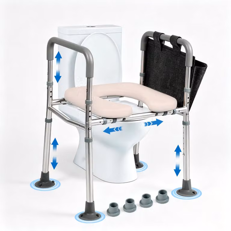 Alza WC con braccioli e regolabile in altezza