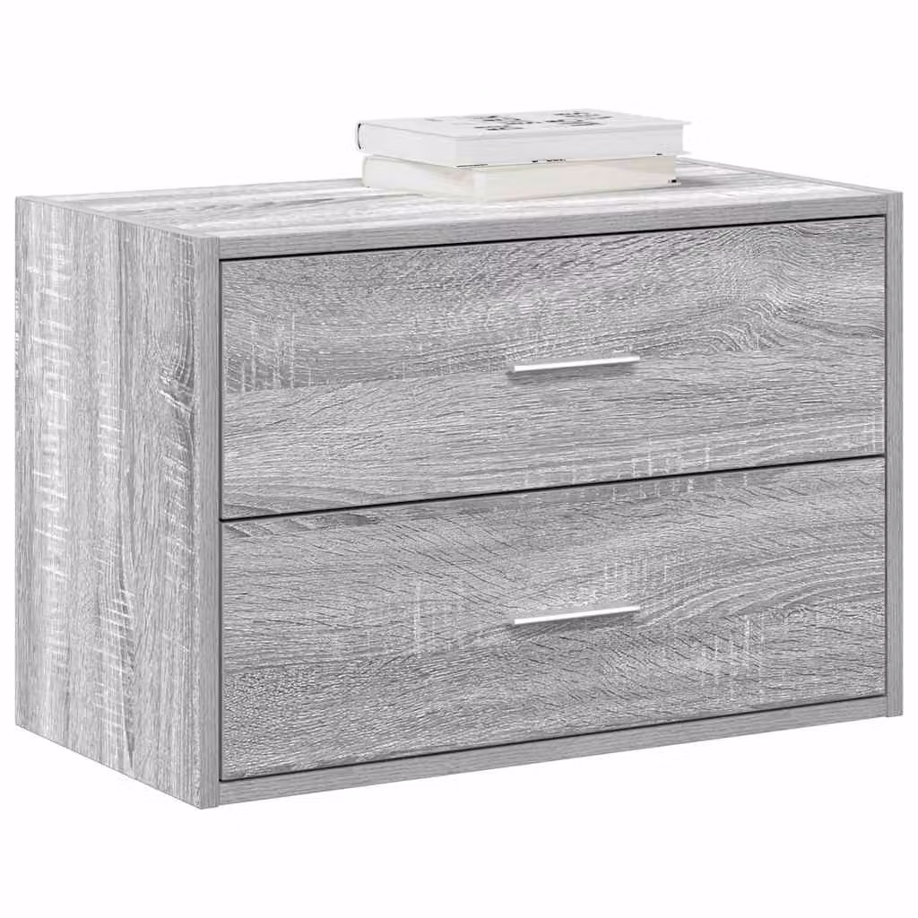 Armadio con 2 Cassetti vidaXL Grigio Sonoma in MDF L 60 cm x P 31 cm x H 40 cm
