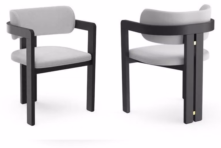Stuhl Esszimmerstuhl Grau Küchenstuhl Lehnstuhl Luxus Modern Esszimmer