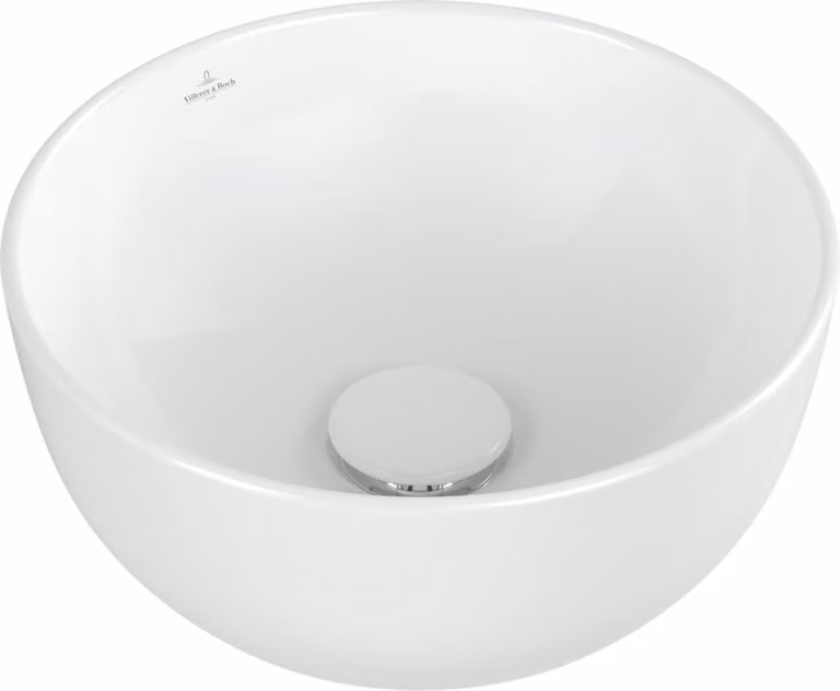 Lavabo da appoggio V&B Artis, 32,5 cm, rotondo, senza rubinetto a colonna, senza lavabo, colore Sage.