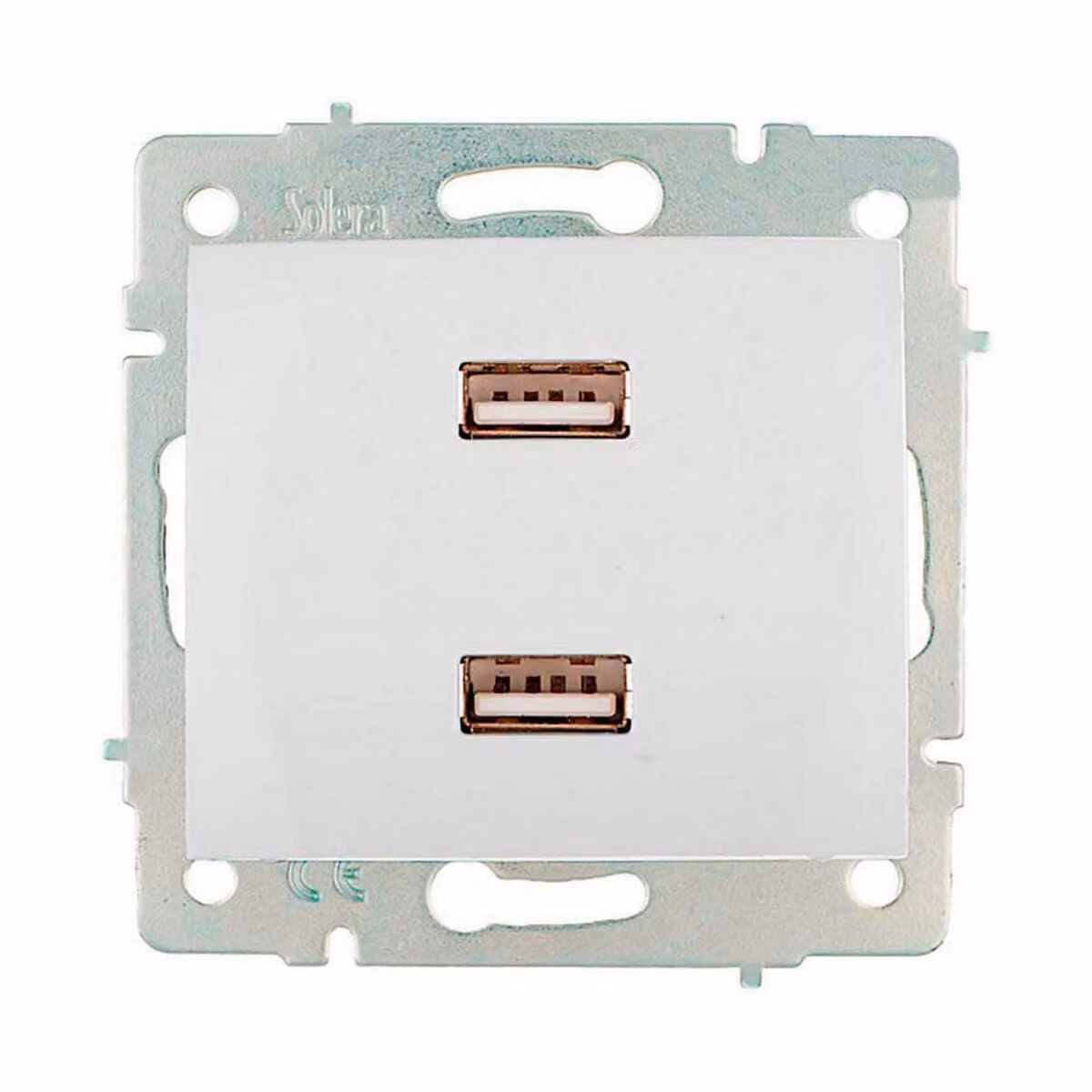 Caricatore doppio USB 230V 5V 4200mA Bianco IT EMPOTRAR ERP2USB S.Europe SOLERA