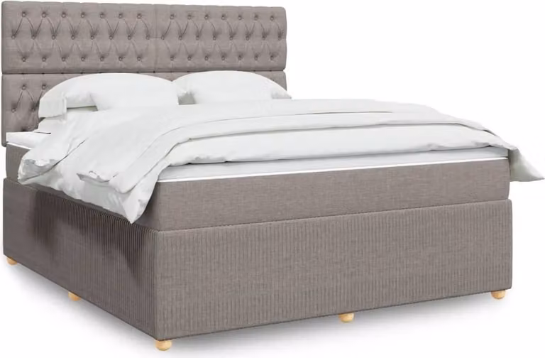 Maison Exclusive - Letto boxspring con materasso Taupe 180x200 cm Tessuto