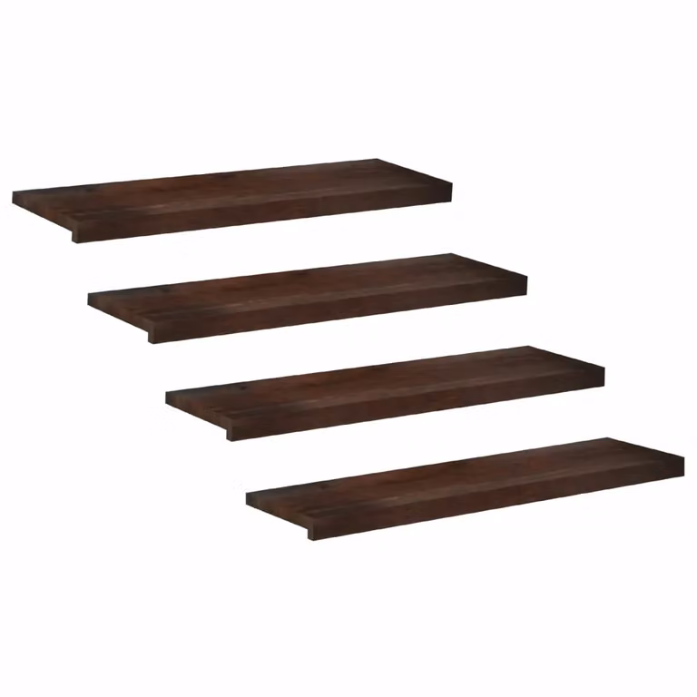 Set di 4 tappeti per scale vidaXL effetto legno faggio, colore marrone, L 90 cm x P 25 cm x H 2 cm