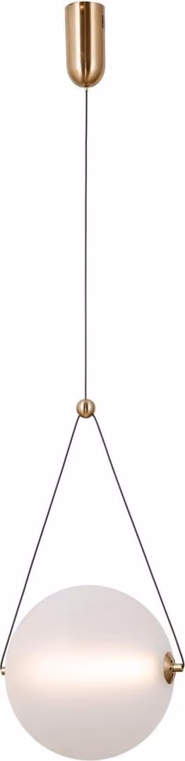 Lampada a sospensione moderna per cucina soggiorno sfera in vetro opalino oro colore caldo LED 12W RASTIA Italux