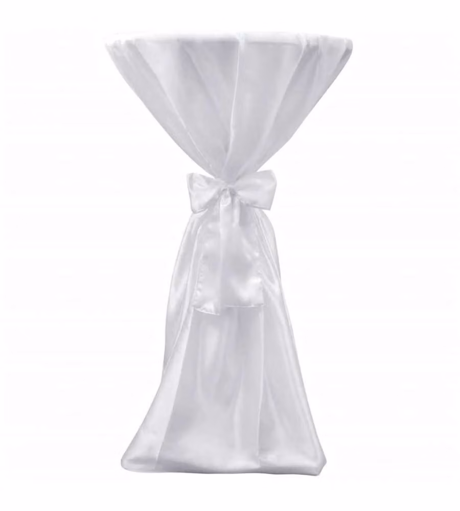 Copritavolo Bianco 80 cm con Fettuccia 2 pezzi