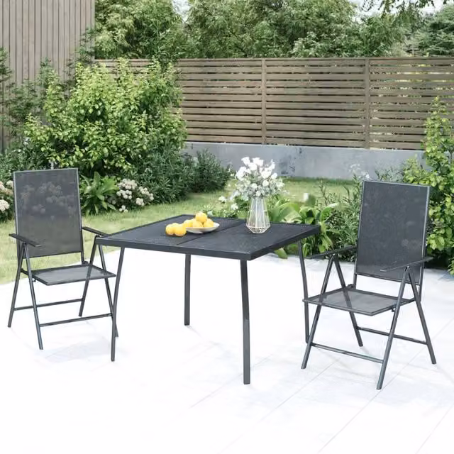 Set da Pranzo da Giardino 3 pz in Acciaio Antracite 3187977
