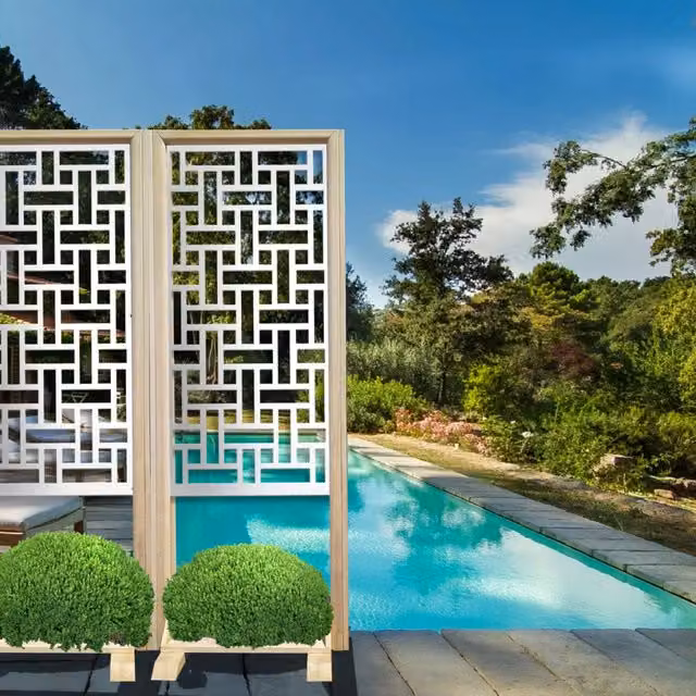 Separè modulabile TRAMA Signorbit in legno e PVC bianco, design geometrico moderno, H 190 cm x L 70 cm x P 50 cm