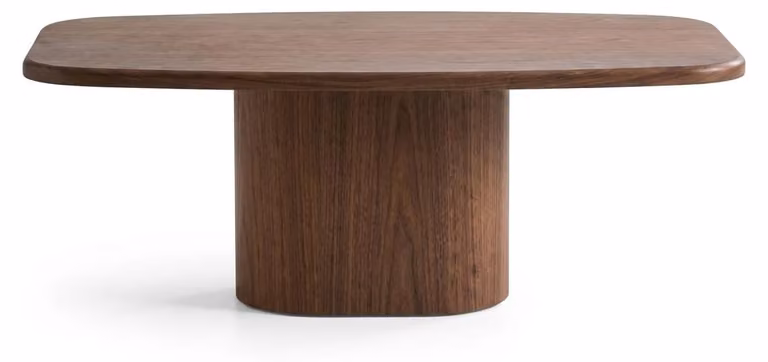 Tavolino da caffè marrone, in legno, design moderno, per soggiorno, tinta unita, superficie del piano elegante