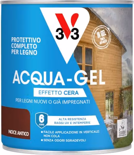 V33 Protettivo Completo per Legno Acquagel Noce Antico 0,75L