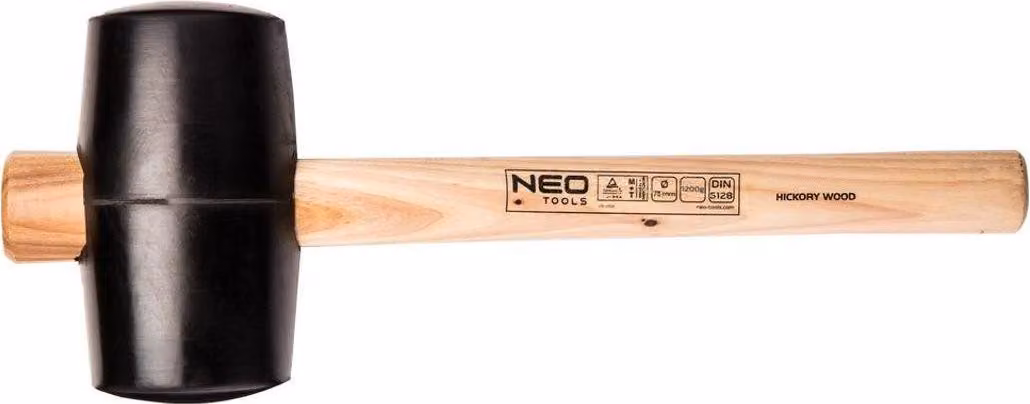 NEO TOOLS Martello in gomma 90 mm/1200 g, manico in hickory