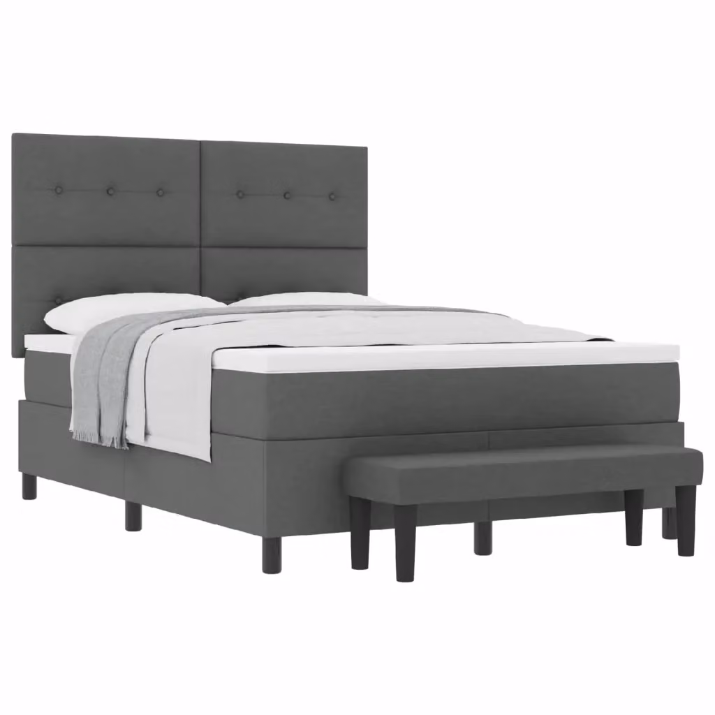 Letto contenitore ibrido vidaXL con molle a tasche e struttura imbottita in tessuto Grigio, L/P/H: 160 x 200 x 28 cm – 2