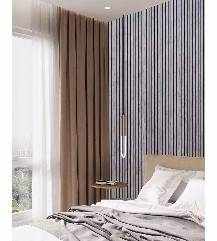 Pannello Fonoassorbente Acustico Effetto Rovere Grigio Chiaro 2400x600 mm - Dr. C