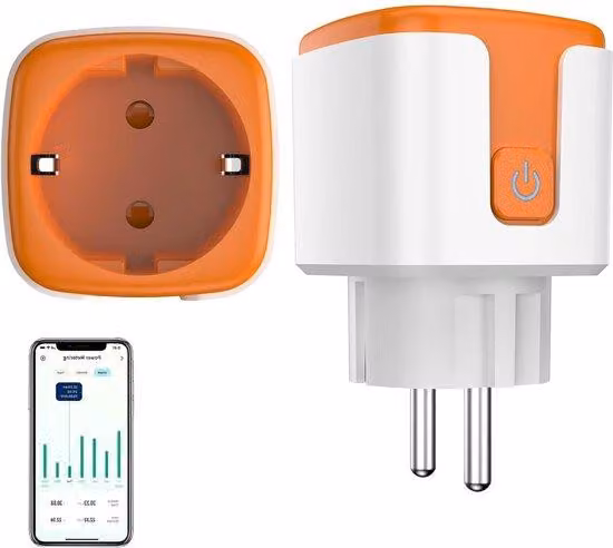 Presa intelligente wireless WiFi con comando vocale e timer - 16 A, 24 GHz - presa intelligente per contatore elettrico con indicatore dei consumi energetici