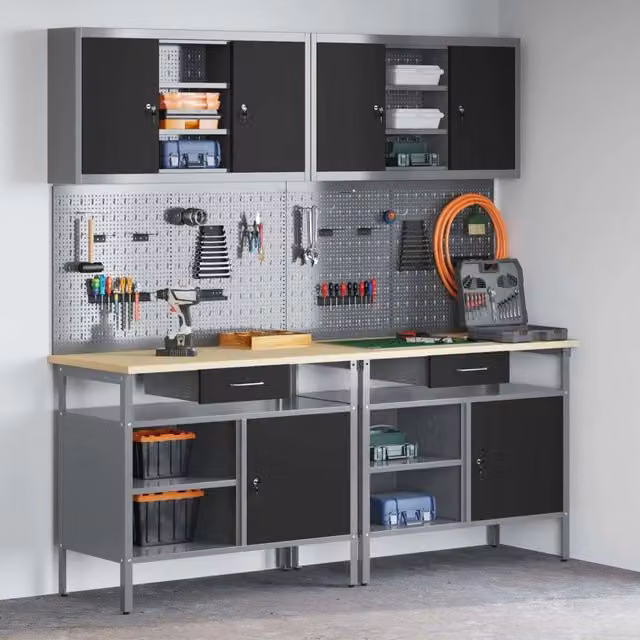 Set banco da lavoro 8 pz Rosso e Grigio 3321496