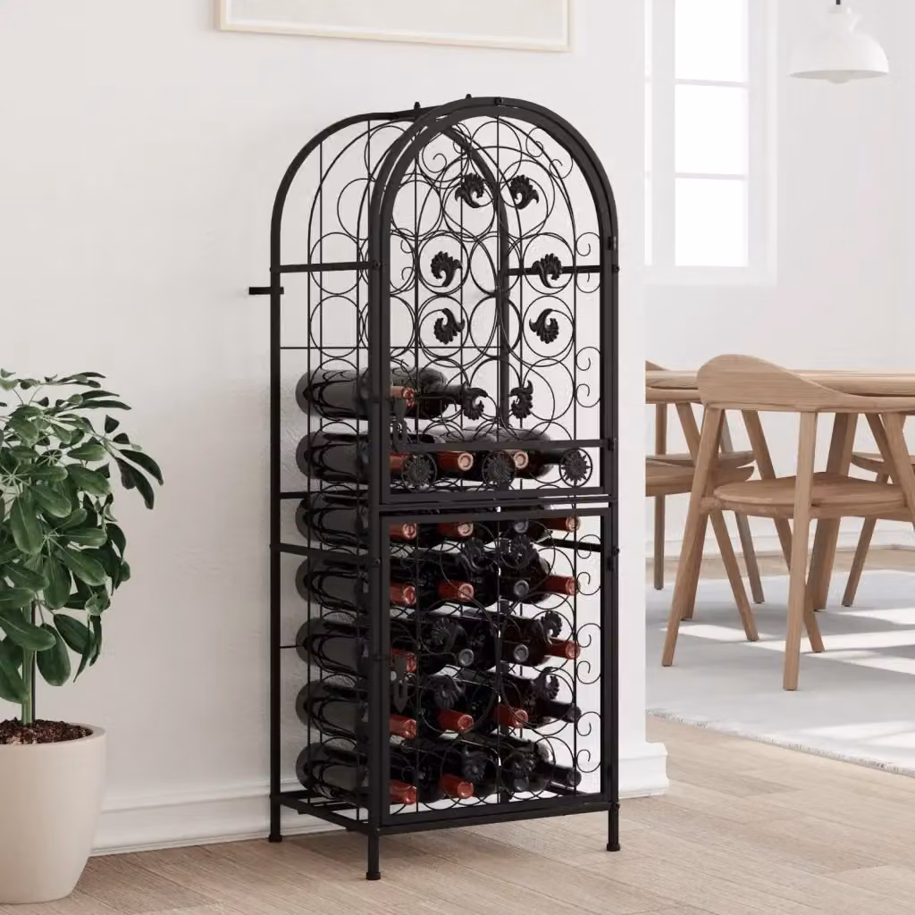 Portavini da 41 Bottiglie in Ferro Battuto Nero DESIGN IN L/P/H: 45 x 36 x 120 cm CFW3973524 – 2