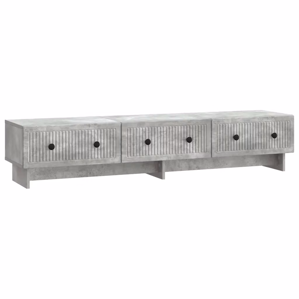 Mobile TV in stile industrial con cassetto e vani porta media, colore Grigio Cemento, L: 147 cm, P: 34,5 cm, H: 30 cm – 2