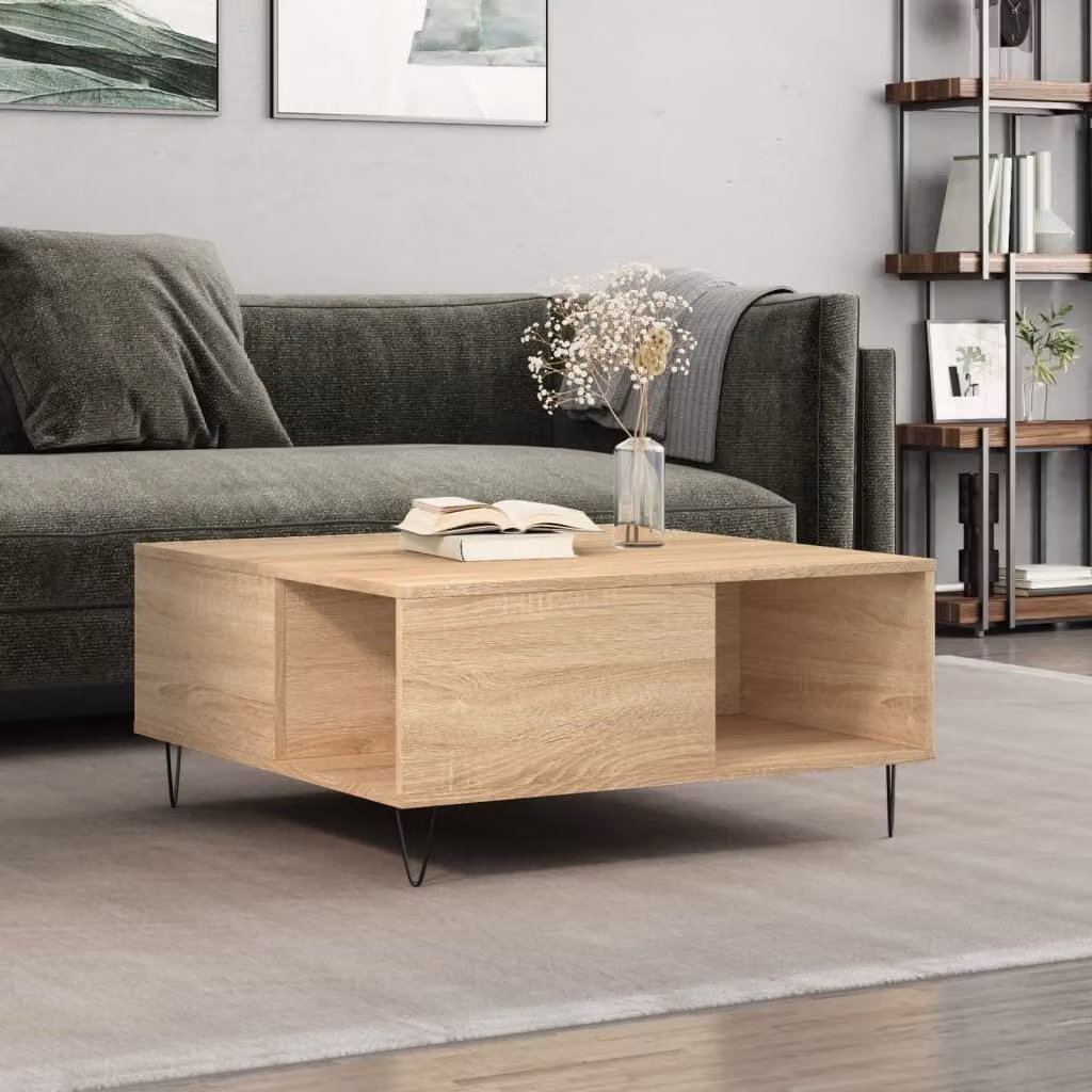 Maison Exclusive - Tavolino Sonoma in rovere 80x80x36,5 cm Materiale ligneo