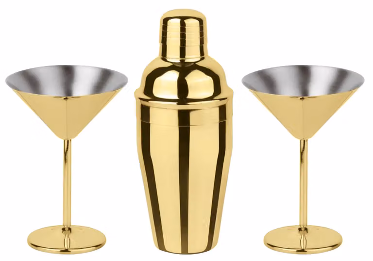 Set Mixology Martini oro Paderno, 3 pezzi