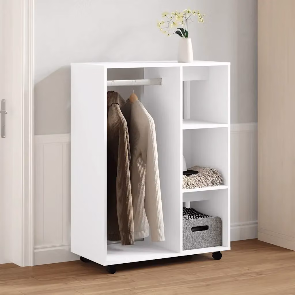 Armadio Bianco Design In per Camera da Letto in Legno con Illuminazione Integrata L: 80 cm, P: 40 cm, H: 110 cm – 2