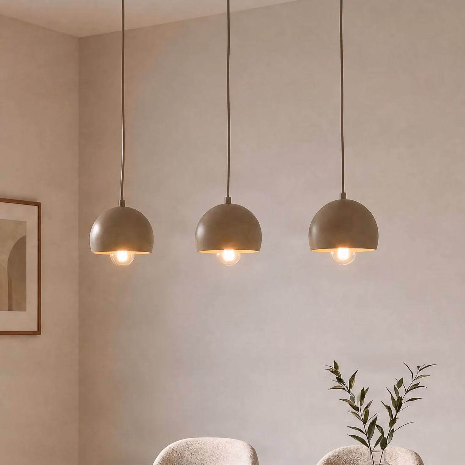 Lampada a sospensione Sool Luminex, dimmerabile, Crema / Ambra, Soggiorno / Sala da pranzo, Metallo, Lampada a sospensione
